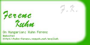 ferenc kuhn business card